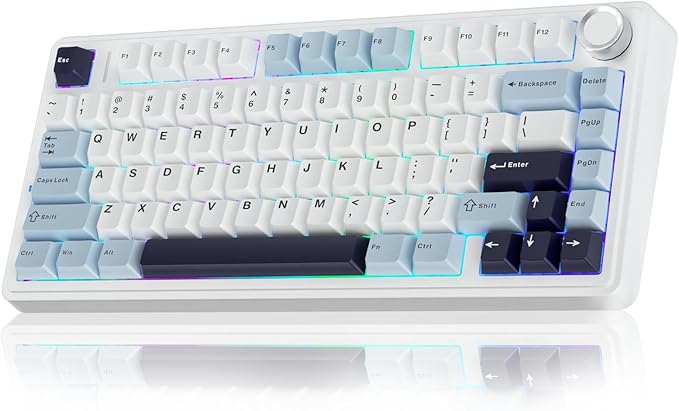 AULA F75 75% Wireless Mechanical Keyboard, Hot Swappable Creamy Keyboard