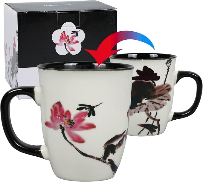 Lotus Magic Color Changing Coffee Mug, 16 oz | Ceramic Tea Mug