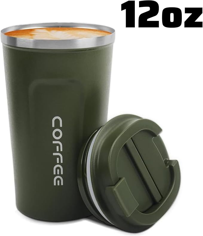 MOMSIV 12oz Travel Coffee Mug, Insulated Coffee Cup