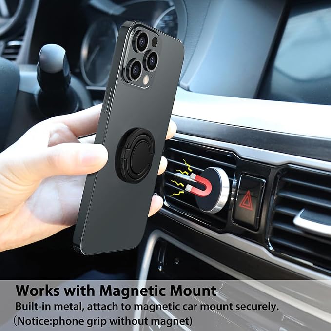 Phone Grip, Phone Ring Holder Finger Kickstand, Foldable & Adjustable Metal