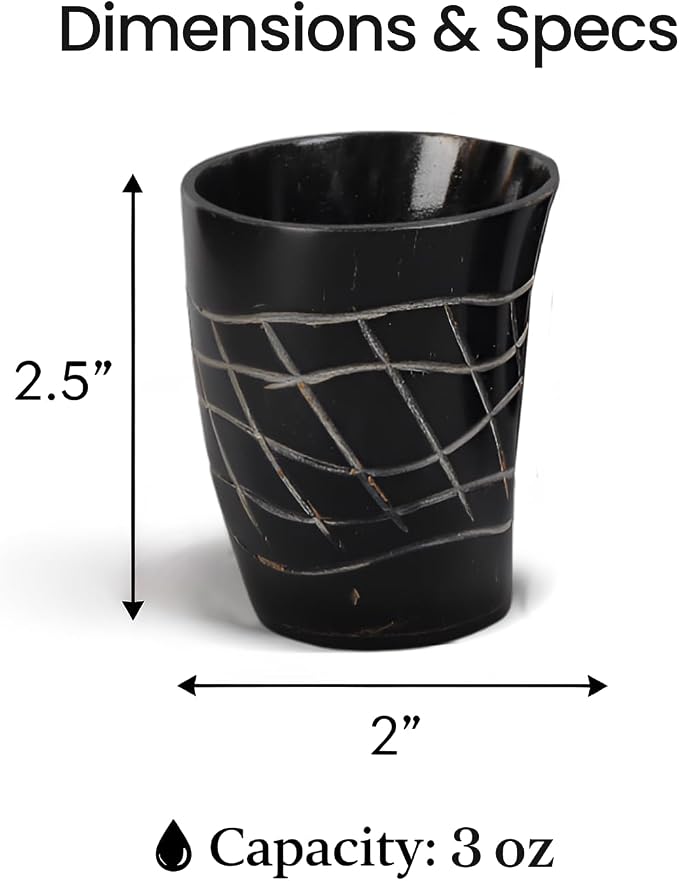 Handicrafts Home Viking Horn Shot Glasses Set of 12, Rustic Viking Drinkware