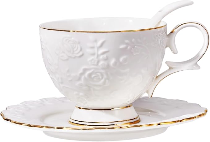 Tea Cup and Saucer Set for 1, 6.8 Oz | Coffee Cup