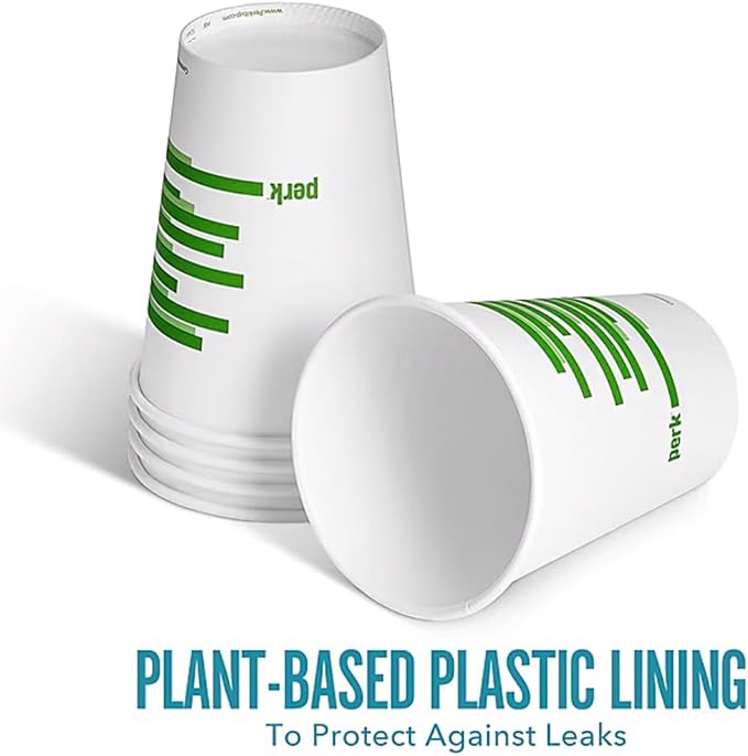 Perk Eco 12 Oz Compostable Paper Hot Cups