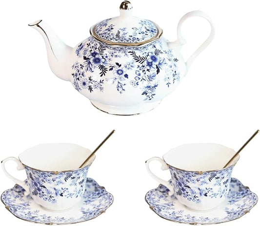 Vintage Floral Porcelain Bone China Tea Set