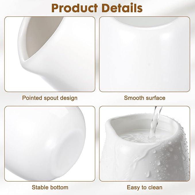 ULTECHNOVO 12 Pcs Ceramic Creamer Pitchers, Mini Milk Jugs