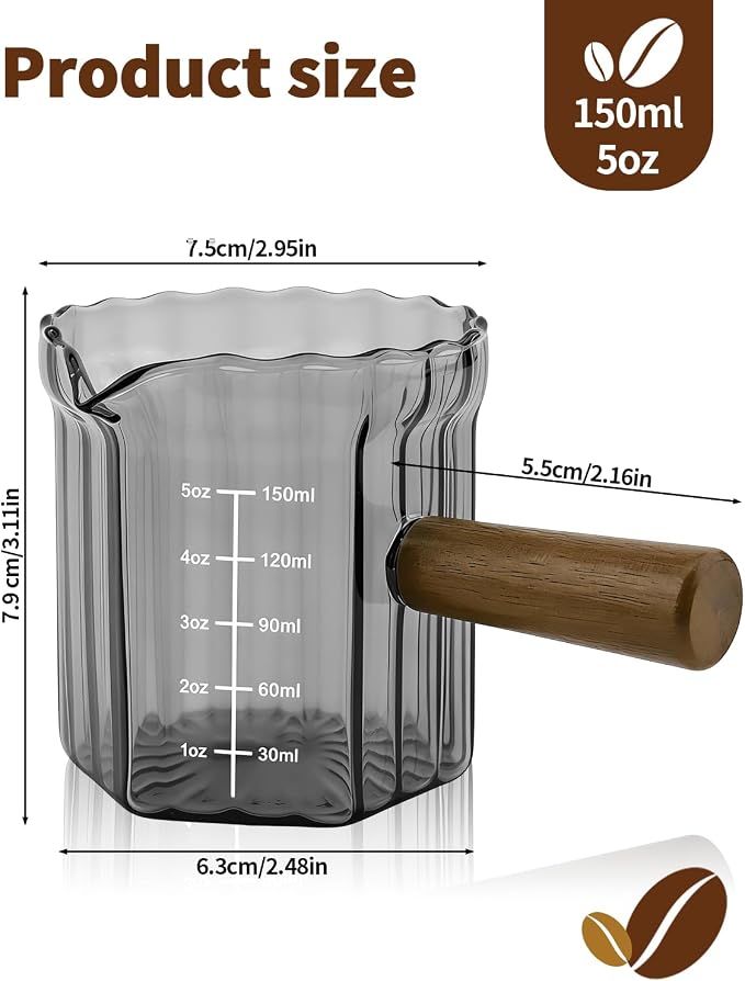 Espresso Measuring Cup 5 Oz, Espresso Glass Cups