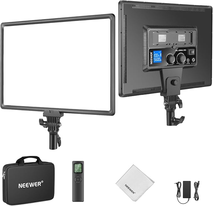 NEEWER NL288 LED Video Light Panel, 45W 4800Lux 3200K-5600K CRI97+ Dimmable Bi