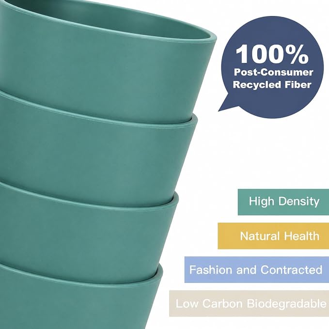 Wrova Wheat Straw Cups 6 PCS Good Alternative to Plastic Reusable Cups 12 oz