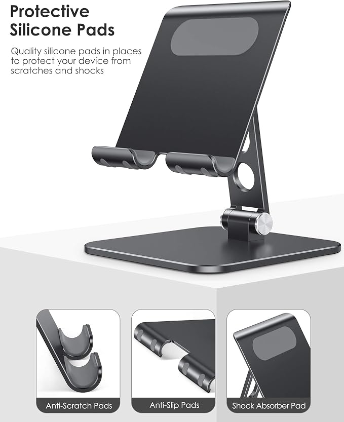 OMOTON Upgraded Adjustable Tablet Stand Holder, Heavy Duty Foldable Portable