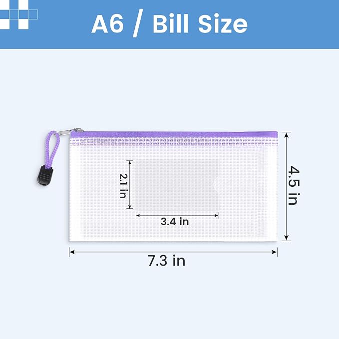 Sooez 24 Pack Mesh Zipper Pouch Bags