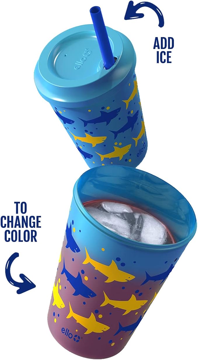 Ello 12oz Kids Plastic Reusable Color Changing Cups