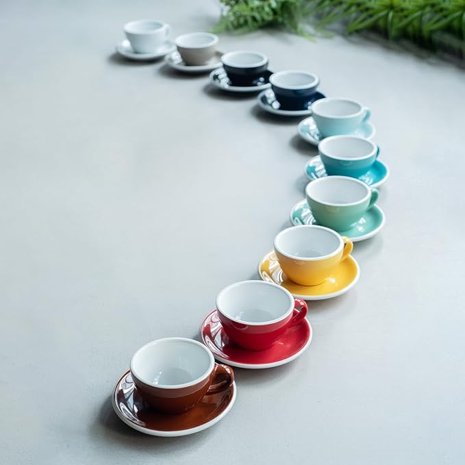 Loveramics Latte Art Mug with Saucer, 10 oz Ceramic Coffee cups with Round
