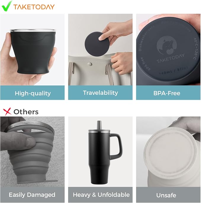 TakeToday Collapsible Cup 8 oz 4-Pack