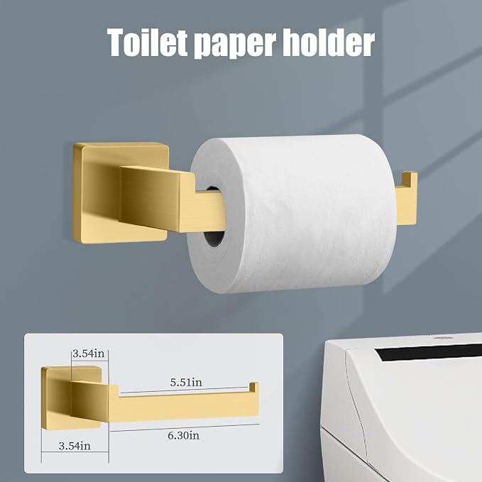 5 Piece Gold Towel Bar Set Bathroom Hardware Set Gold Bathroom
