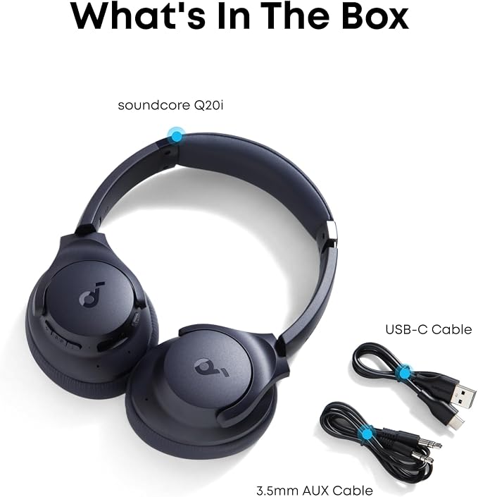 Soundcore by Anker Q20i Hybrid Active Noise Cancelling Headphones, Wireless