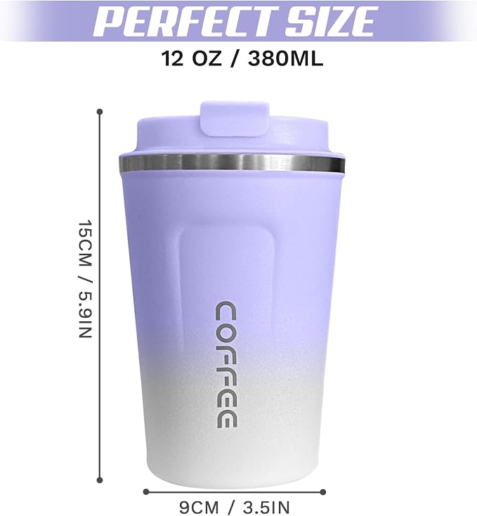 SPLMIFA Travel Coffee Mug Leak-Proof, Reusable Coffee Cups