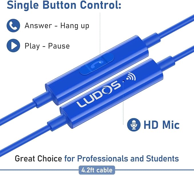 LUDOS Ultra USB C Headphones for iPhone 16 15 Pro Max Plus iPad Pro, 5 Years