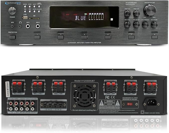 Vaiyer Home Audio System Kit, 6-Channel 6000 Watts Bluetooth Amplifier