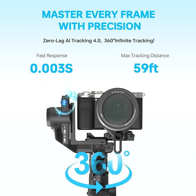 FeiyuTech SCORP Mini 3 Pro Camera Gimbal – AI 4.0 Tracking, Detachable Handle