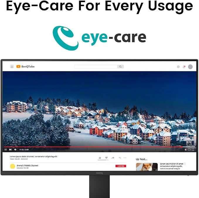 BenQ GW2491 23.8” 1080p FHD 100Hz IPS Eye-Care Monitor, DisplayPort, Ultra Slim