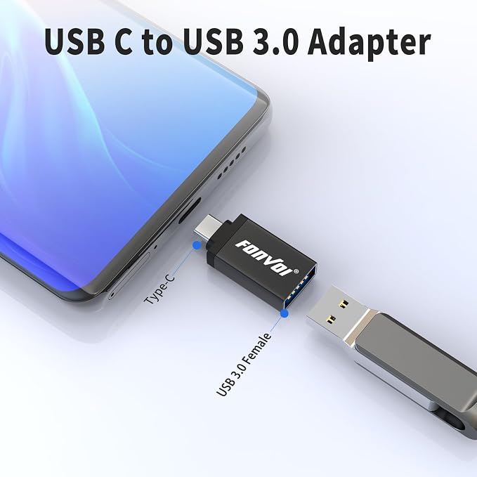 USB C to USB Adapter, USB Type C Male to USB 3.0 Female OTG Adapter Compatible
