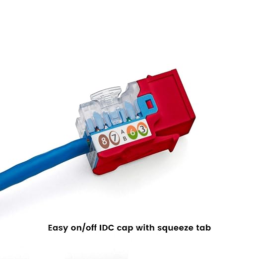trueCABLE Cat5e Keystone Jack, Unshielded, 90 Degree Punch-Down, PoE++ 100W