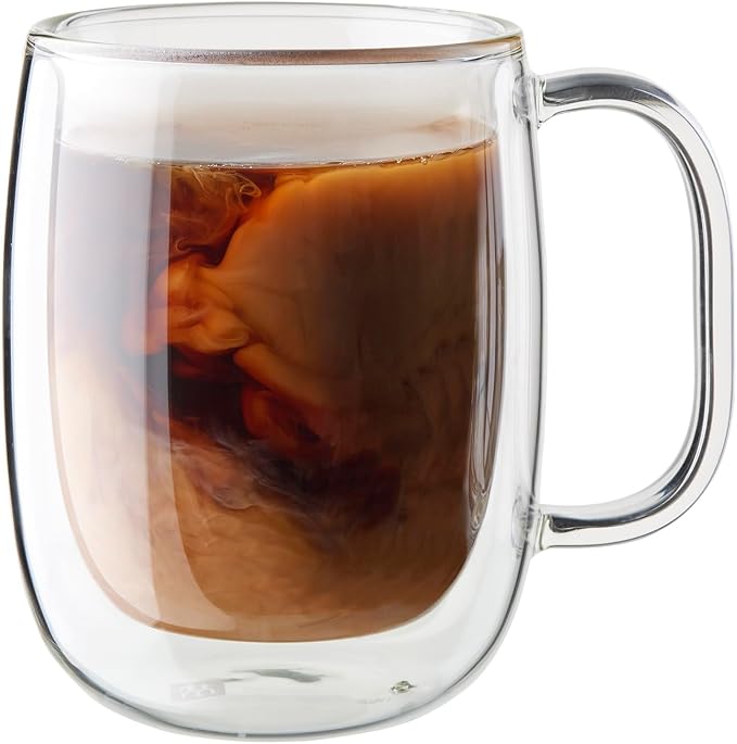 Zwilling Sorrento Plus 2-Pc Double Wall Insulated Glass Coffee Mug Set |