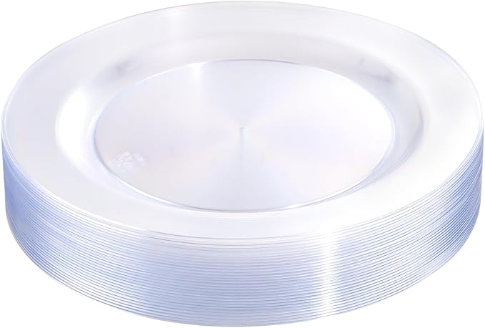 bUCLA 30PCS Clear Plastic Dinner Plates Disposable