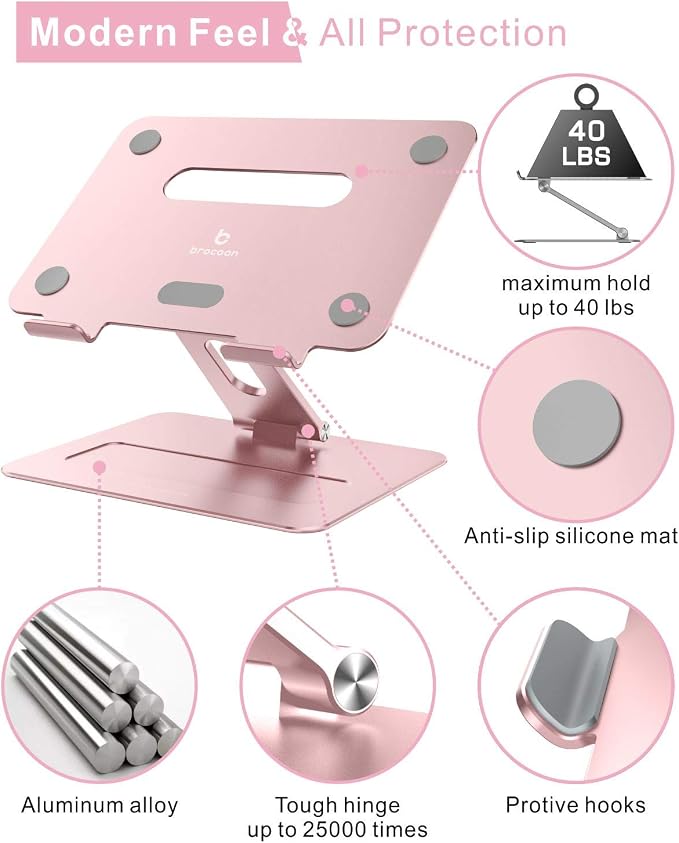 Laptop Stand | Adjustable Aluminum MacBook Riser, Ergonomic Computer Stand