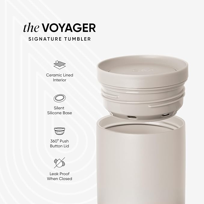 Simple Modern Insulated Travel Coffee Mug 360° Lid | 16oz | Pink | Voyager