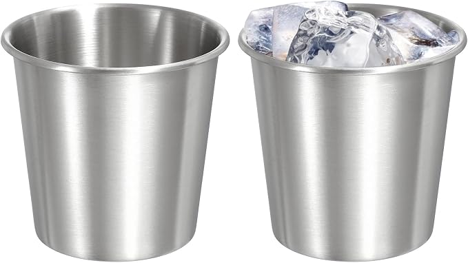 uxcell 2 Pcs Stainless Steel Cups, 7oz/200ml Metal Cups Double Wall Tumbler