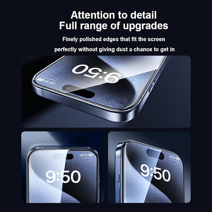 OneFish Screen Protector for Iphone 16 Pro Max, HD Clarity Tempered Glass Film