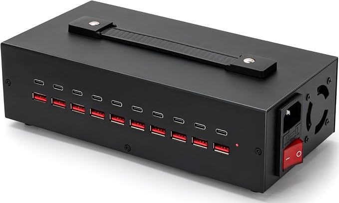 200W USB~c Charging Station, 20 Port USB Charger Block, Fast Charging Station
