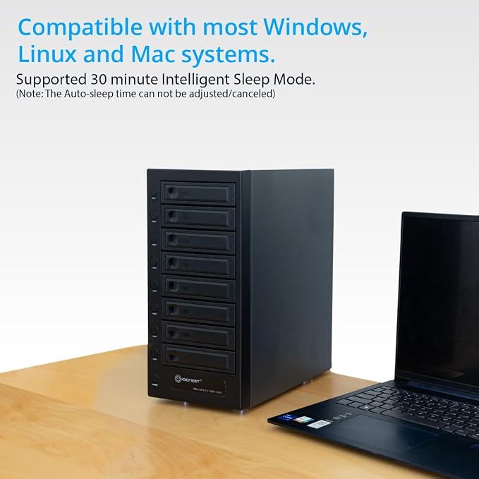 USB 4.0 Type-C 8 Bay 2.5 Inch and 3.5 Inch SATA Hard Drive External Hard Drive