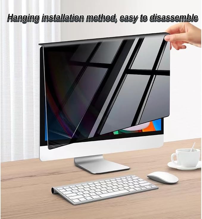 24 inch Hanging Monitor Computer Privacy Screen Filter, Anti Glare Blue Light