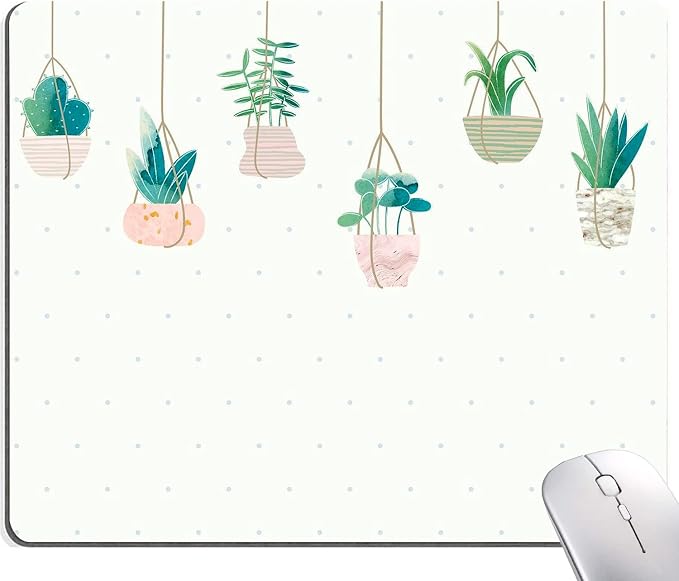 Mouse Pad, Plants Mouse Pad, Square Mouse Mat Waterproof Mousepad Non-Slip