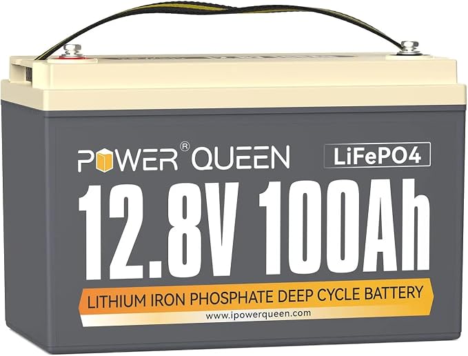 Power Queen LiFePO4 Battery 12V 100Ah Group 31 Lithium Battery, 100A BMS
