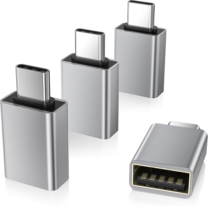 Elebase USB C Adapter for New iPhone 16 4Pack, USBC Male to USB 3.0 Female