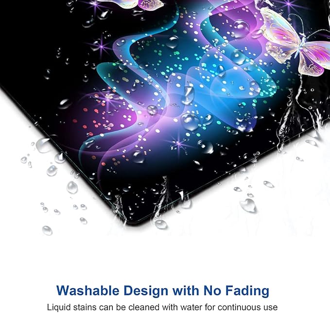 IMAYONDIA Glowing Night Pink Butterflies Mouse Mat