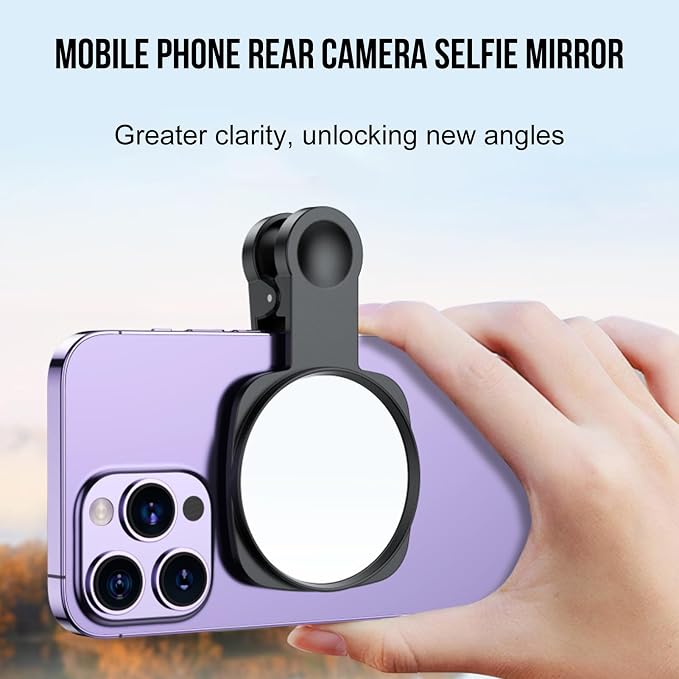 WOWNOVA Clip Selfie Mirror for Phone Back Camera
