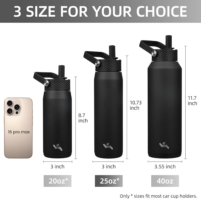 Konokyo 25 oz Insulated Stainless Steel Water Bottle