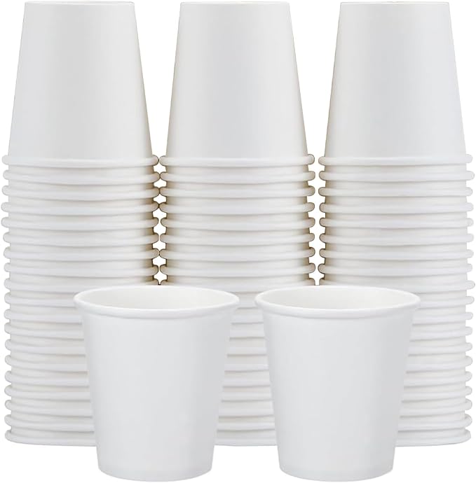 Clawsoff 100 Count 5 oz Disposable Small Paper Bathroom Mouthwash Cups | White