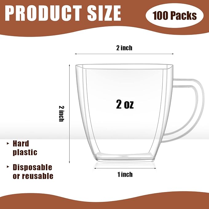 Amyhill 100 Pcs Mini Disposable Tea Cups