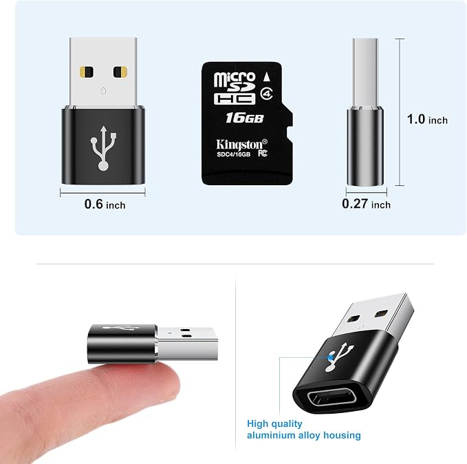 USB to USB C Adapter 8 Pack, USB to Type C Adapter, USBA Charger Type-C Fast