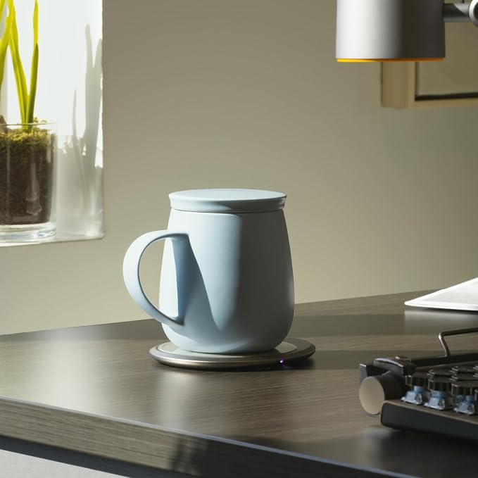 Ui 3 Self-Heating Mug Set – Moonmist Blue | 12 fl oz / 355 mL Ceramic Coffee &