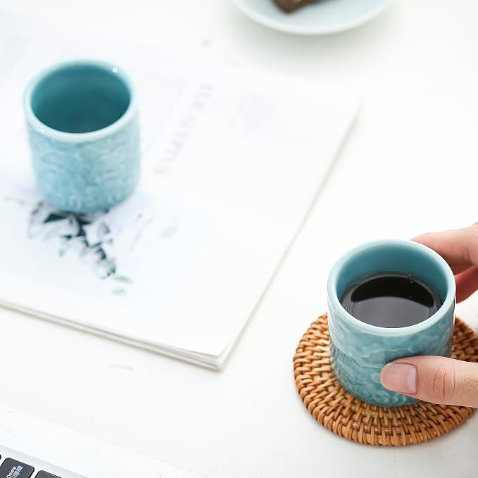 Ceramic Espresso Cups Set of 2 or 4-3oz Demitasse Cups