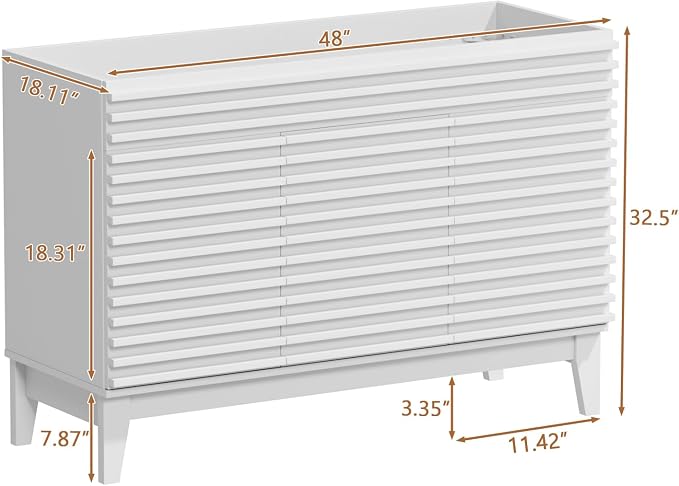48" Bathroom Vanity, Mid-Century Freestanding Bathroom Vanity Cabinet