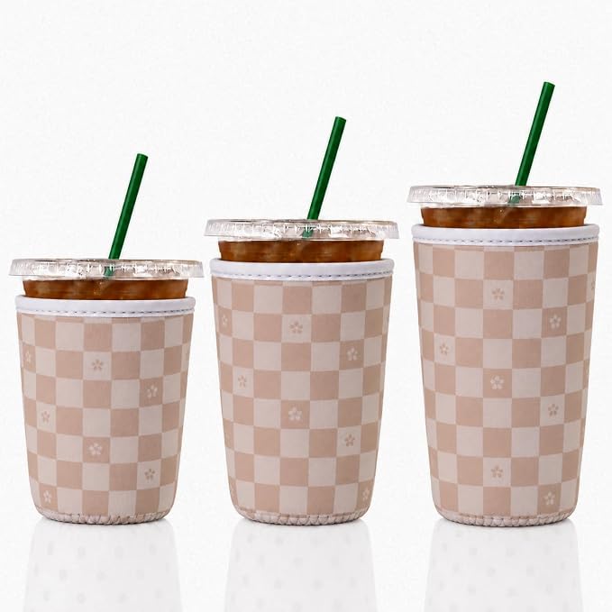 Cobetech Iced Coffee Sleeve Reusable, 3 Pack Neoprene Coffee Cup Sleeves