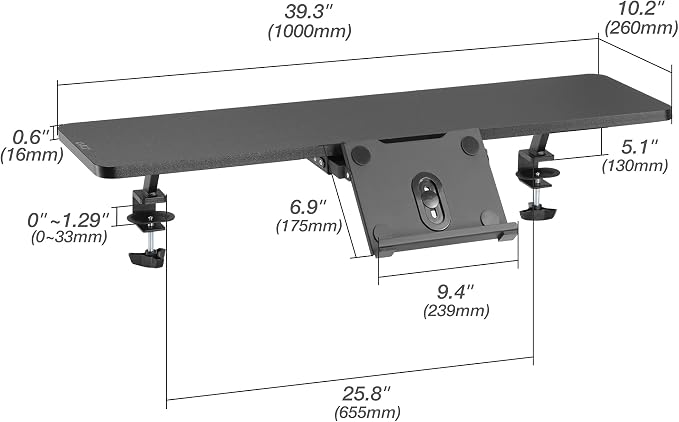 AVLT Clamp Desk Shelf Dual 32" Monitor Riser