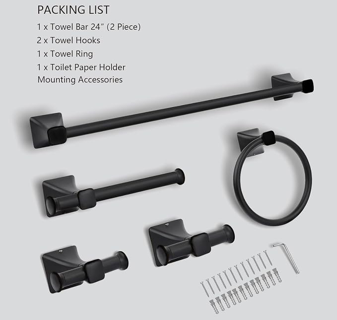 5 Piece Bathroom Hardware Accessories Set
